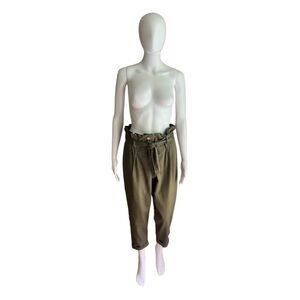 Vanilla Star Olive Green Paperbag Waist Pants Size M